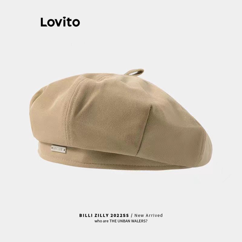 Mũ Lovito màu trơn đa năng khí chất thường ngày cho nữ LFA04295 (Màu kaki/ trắng nhạt/ đen)