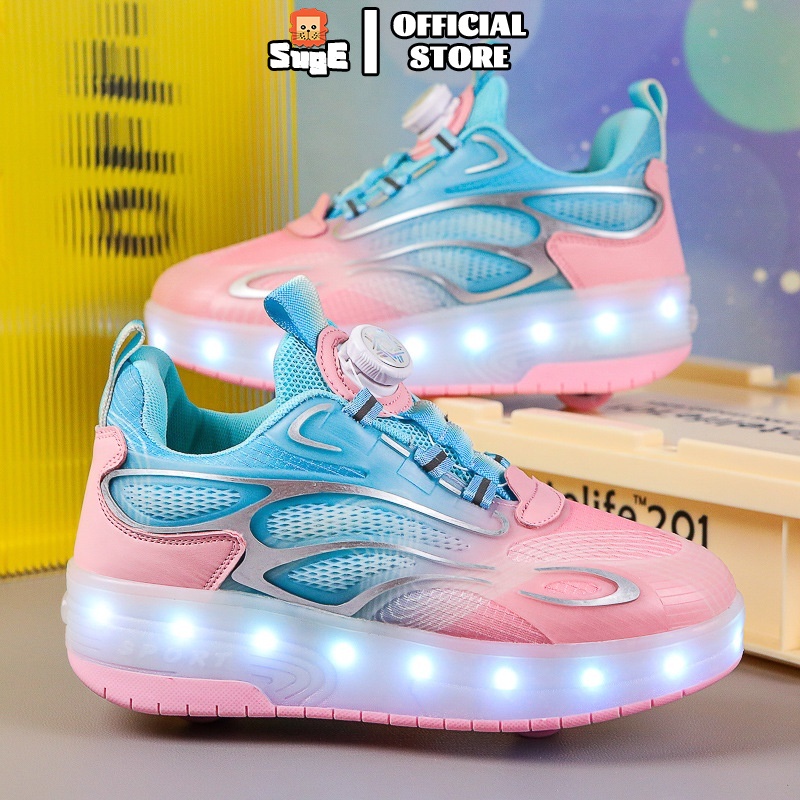 Suge Giày Trượt Patin Có Bánh Xe Và Đèn led Màu Sắc Sáng Bóng Có Thể Sạc Lại Làm Quà Tặng Giáng Sinh / Sinh Nhật Cho Bé Trai Bé Gái