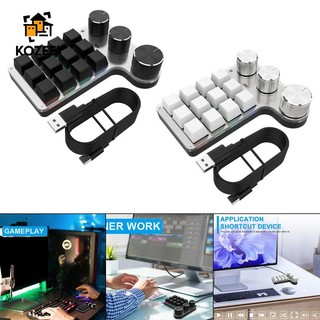 Bàn phím kỹ thuật số mini 9 phím 3 núm bố trí tiếng anh số miếng lót bàn phím số rgb cho máy tính bảng laptop cho android cho hệ thống ios