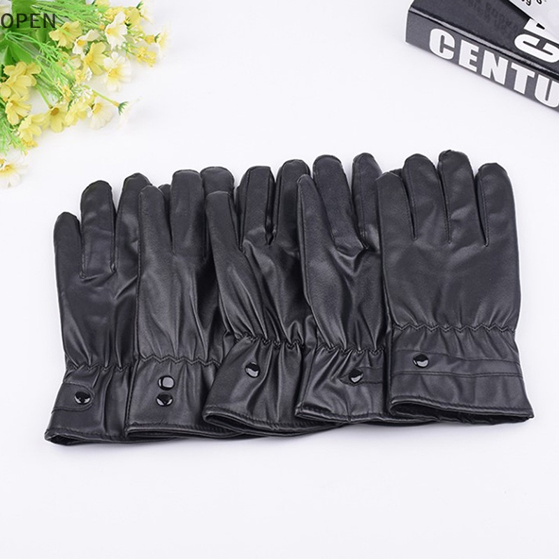 Op Găng Tay Da pu Lái Xe Máy Chống Thấm Nước Giữ Ấm Màn Hình Cảm Ứng