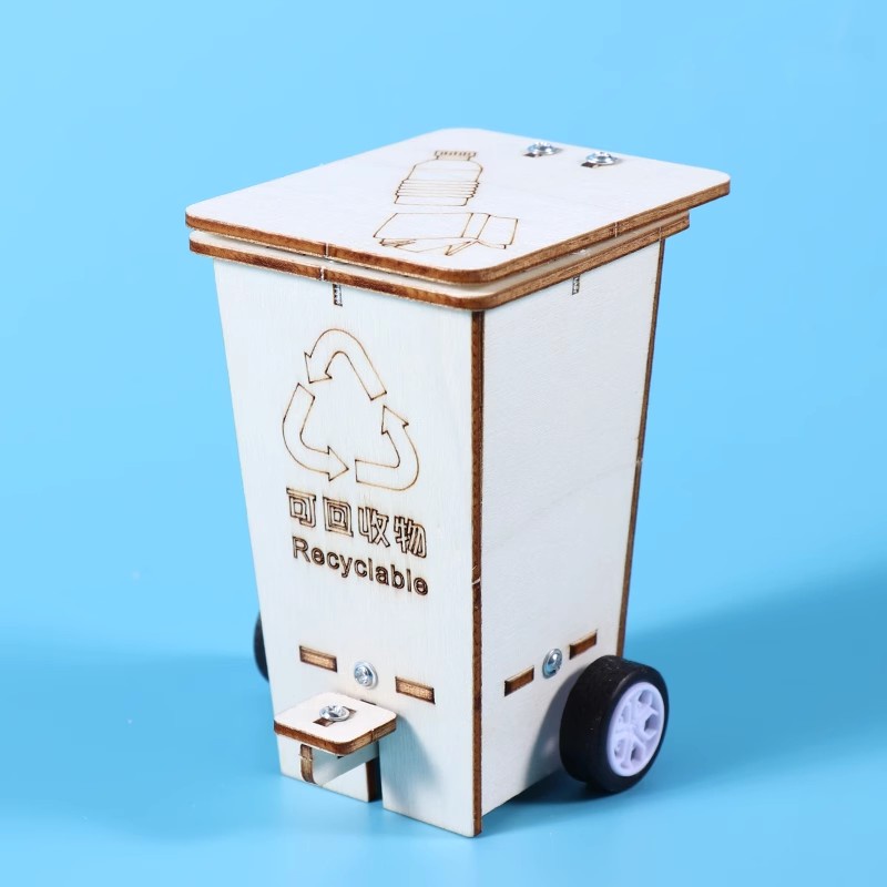 Thùng Rác Gỗ Tự Lắp Ráp Cho Bé Học Khoa Học