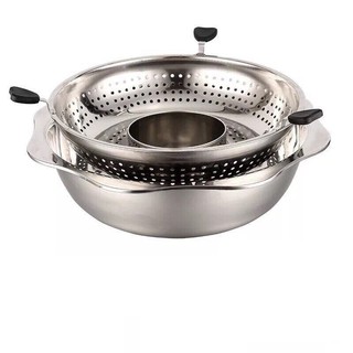 Nồi lẩu xoay vớt đồ inox 32cm-nồi lẩu