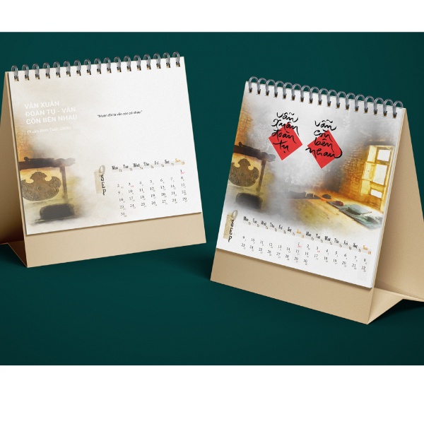 BỘ LỊCH THƯ PHÁP LÀNG MAI XUÂN GIÁP THÌN 2024 - CÂU ĐỐI TẾT - Bản Quyền