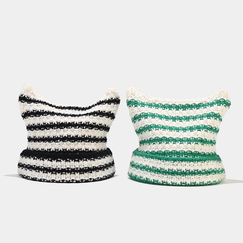 Mũ Len beanie Đính Tai Mèo Dễ Thương Cho Nữ