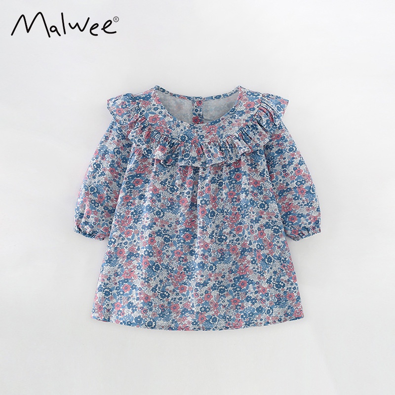Đầm Cotton Ngắn Tay Họa Tiết Hoạt Hình Xinh Xắn Dành Cho Bé Gái