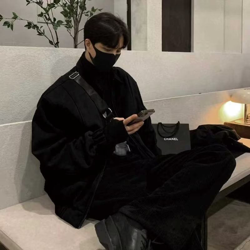 Áo Khoác Kaki Hai Lớp Dáng Rộng Phong Cách Hàn Quốc Hợp Thời Trang Cho Nam