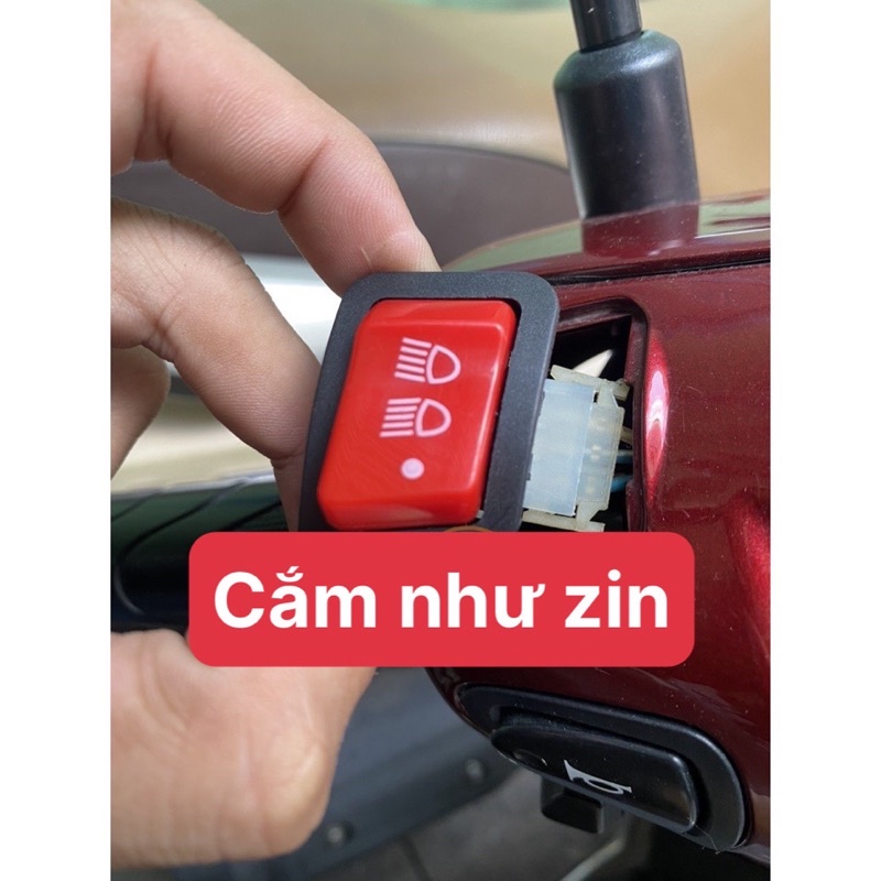 Công Tắc Tắt Đèn Pha Nút Đỏ Thái Xe Vision/Wave/Lead bóng Halogen
