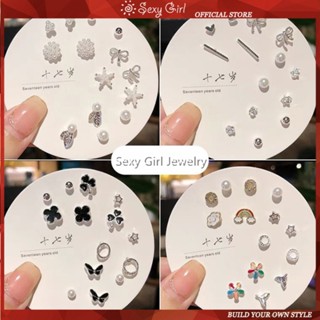 Set 7 Đôi Khuyên Tai Nhỏ Xinh Thời Trang Nữ