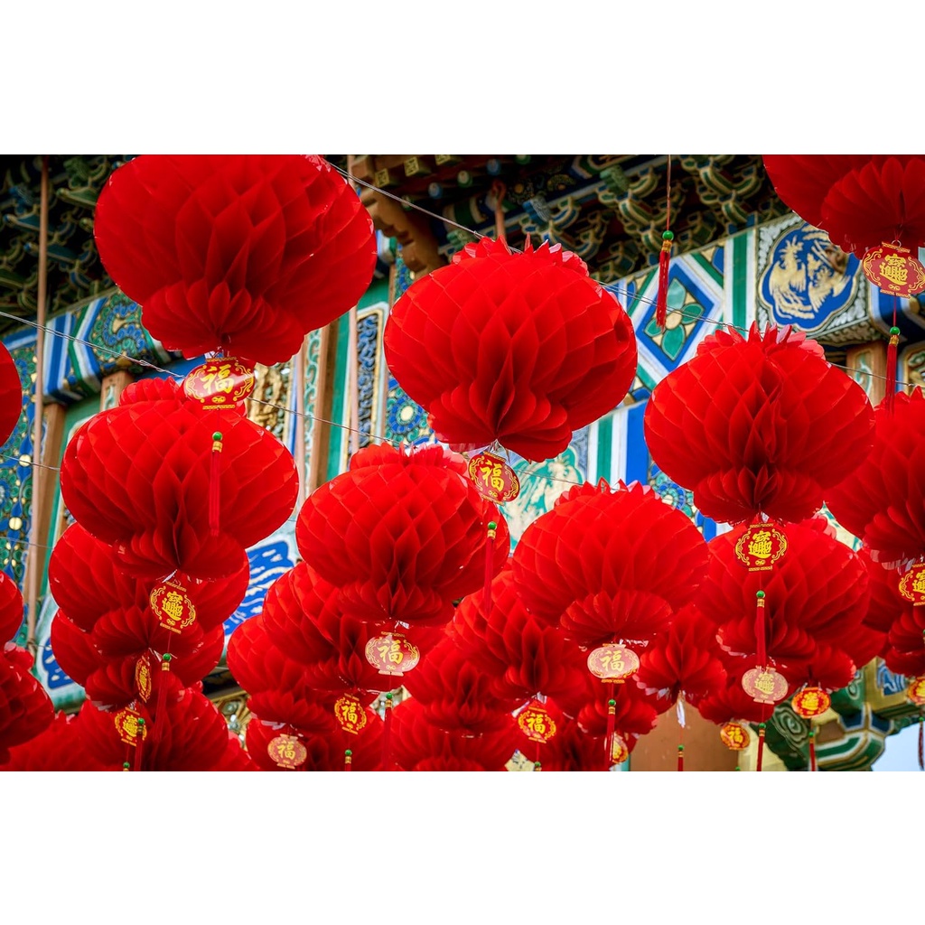 Set 10 Lồng Đèn Trung Hoa Màu Đỏ Trang Trí Lễ Hội / Năm Mới / Lễ Hội / Đám Cưới / Nhà Hàng