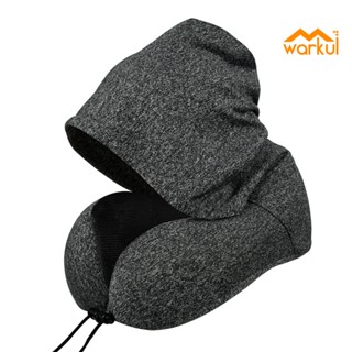 WARKUL Gối Kê Cổ Hình Chữ u Có Mũ Trùm Đầu Thoải Mái Khi Đi Du Lịch