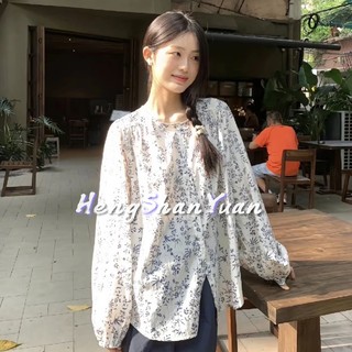 Áo sơ mi nữ dài tay in hoa thời trang mới