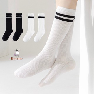 Tất vớ đùi dài sọc màu trắng đen bé gái cao ngang đầu gối phong cách hàn quốc 1 đến 6 tuổi BERNIE
