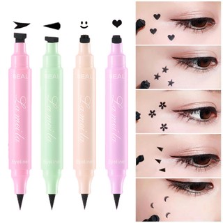 Bút kẻ mắt dạng lỏng hai đầu chống thấm nước hình trái tim / hoa / mặt trăng / ngôi sao lâu trôi