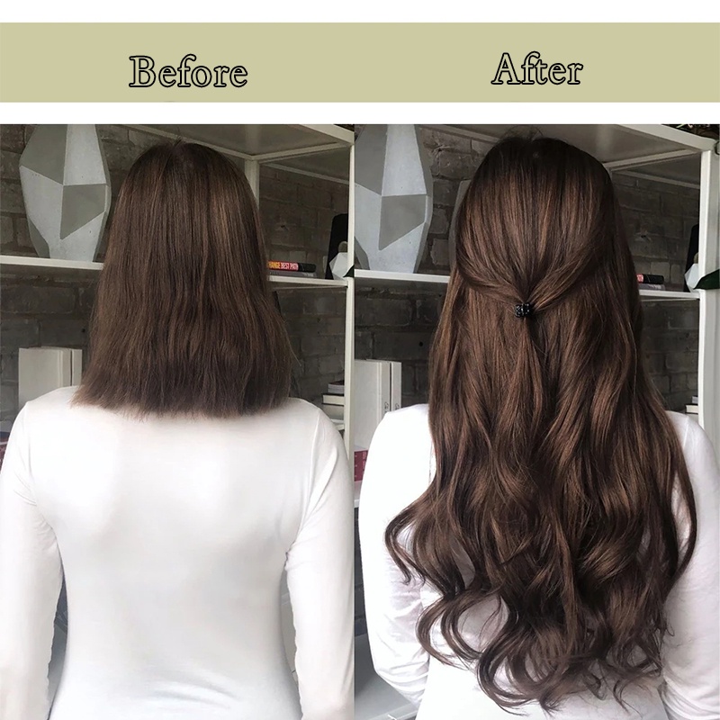 Tóc Giả Nối Dài Xoăn Nhẹ Có 16 Kẹp Giữ Tiện Dụng
