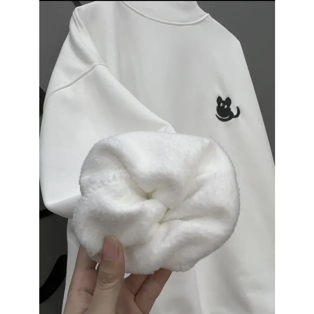 Áo Sweater Trơn Nỉ Bông Form Rộng Nam Nữ Unisex Dáng Oversize