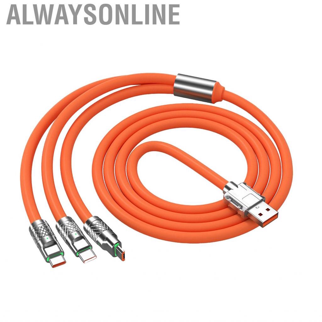 Alwaysonline 3.94ft 120W 3 In 1 Charging Cord For IOS Interface TYPE C Hot