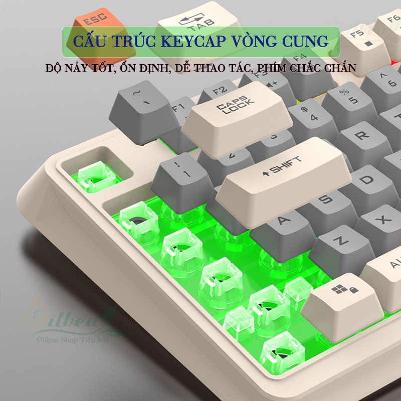 Bộ Bàn Phím Và Chuột Máy Tính Giả Cơ Gaming K820 Tích Hợp LED RGB, Núm Chỉnh Âm, Gõ Êm