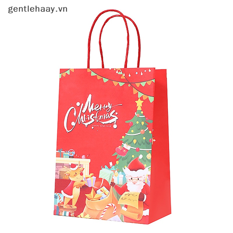 Gg Túi Giấy kraft Đựng Quà Giáng Sinh / Lễ Hội Hình Ông Già Noel Hoạt Hình Dễ Thương vn