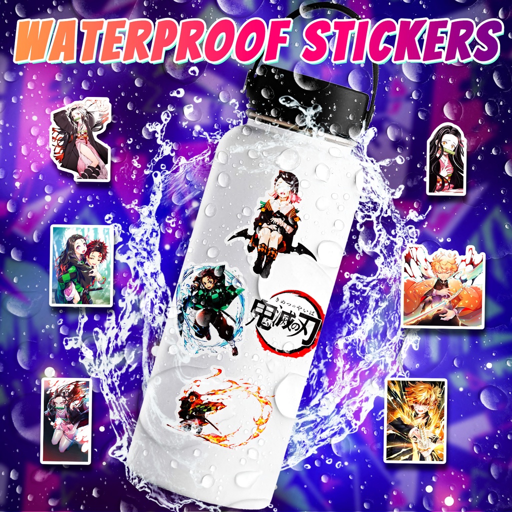 Bộ 50 Đề Can Dán Trang Trí Mũ Bảo Hiểm / Bút Chì Hình anime demon slayer kimetsu no yaiba tanjirou