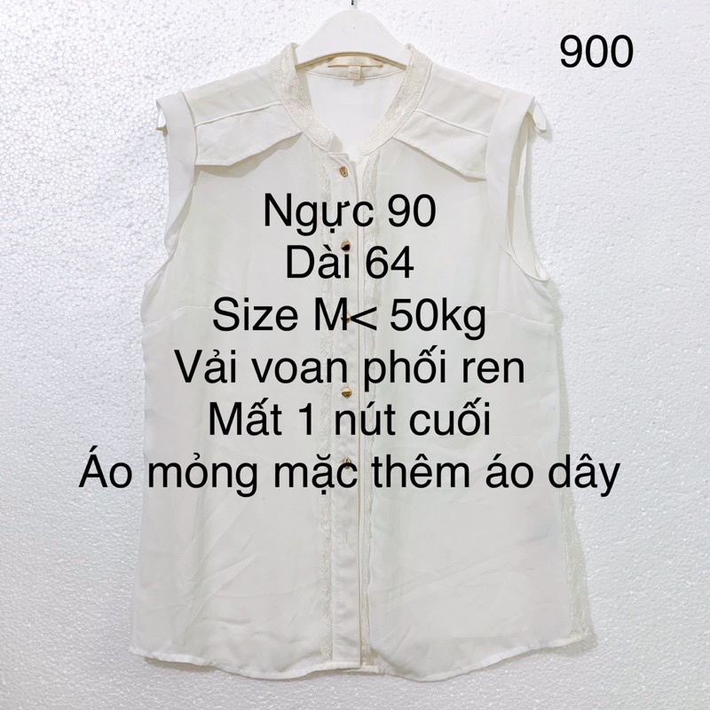 Shop Bảo An sơ mi trắng không tay, áo sơ mi von, áo kiểu voan Shop Bảo An