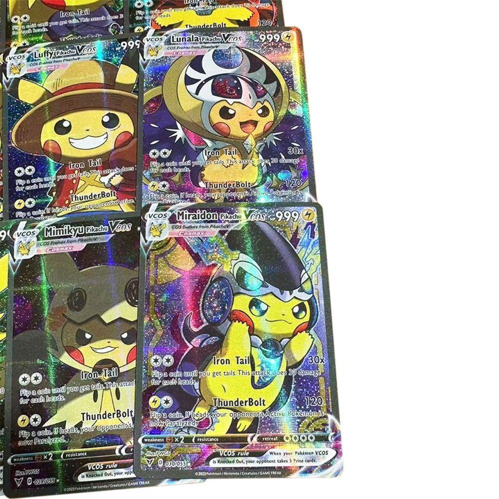 Mmluck Thẻ Bài pikachu Ba Chiều Sáng Bóng Hình Nhân Vật anime pikachu Ba Chiều diy Sáng Tạo Làm Quà Tặng