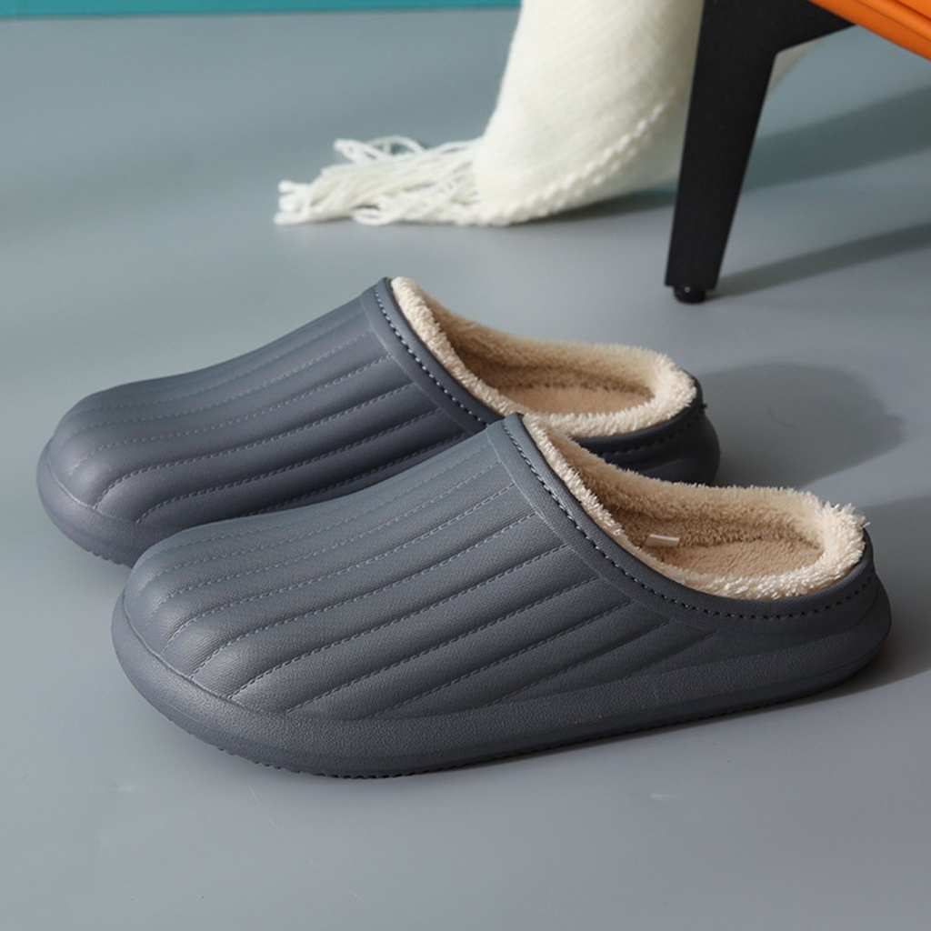 Dép Bông Đi Trong Nhà / Ngoài Trời Giữ Ấm Chống Trượt / Thấm Nước Thời Trang Thu Đông Cho Nam