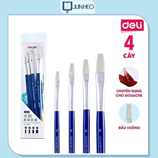 Bộ 4 Cọ vẽ Cao Cấp Deli  Vẽ Tranh Sơn Dầu, Màu Nước, Kiến Tạo Những Bức Họa Chuyên Nghiệp Đỉnh Cao
