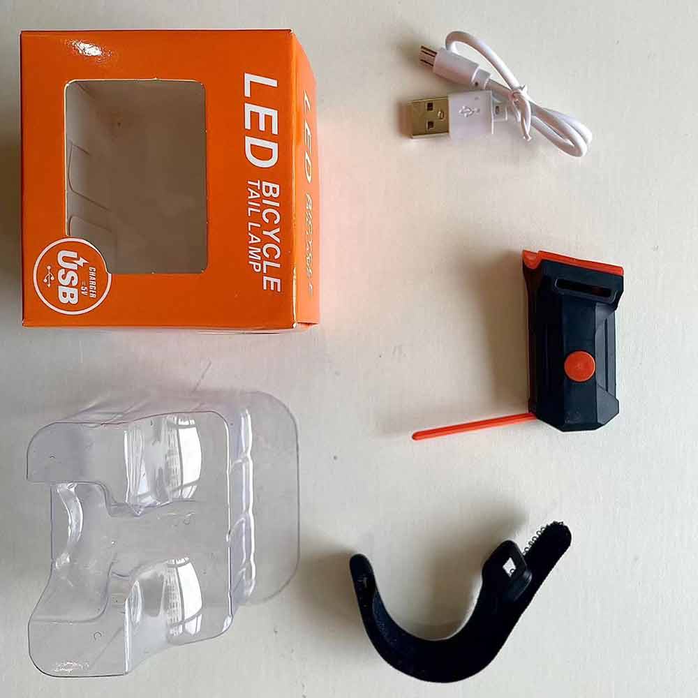 1Pc Bicycle USB Rechargeable Front Rear LED Light/Cycling Safety Warning COB Tail Flash Lamp/Mountain Bike Portable Waterproof Taillight