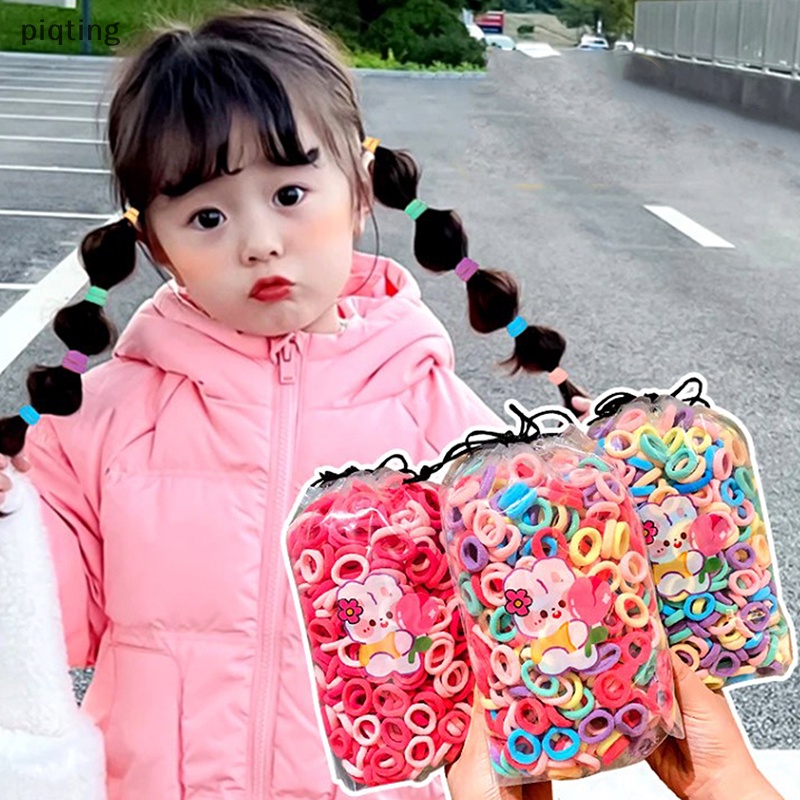 Bộ 100 Dây Buộc Tóc nylon mini Nhiều Màu Sắc Cho Bé Gái