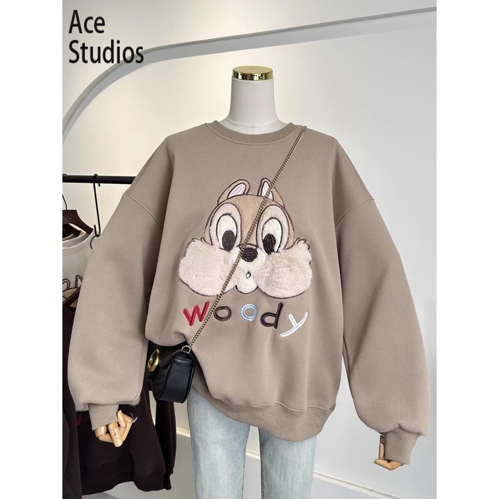 Ace Studios Áo Khoác hoodie áo khoác nữ zip hoodie Thông thường Korean comfortable chic WWY23C030O 49Z231204