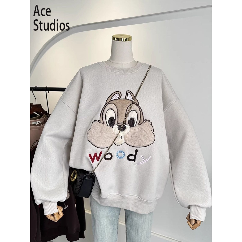 Ace Studios Áo Khoác hoodie áo khoác nữ zip hoodie Thông thường Korean comfortable chic WWY23C030O 49Z231204