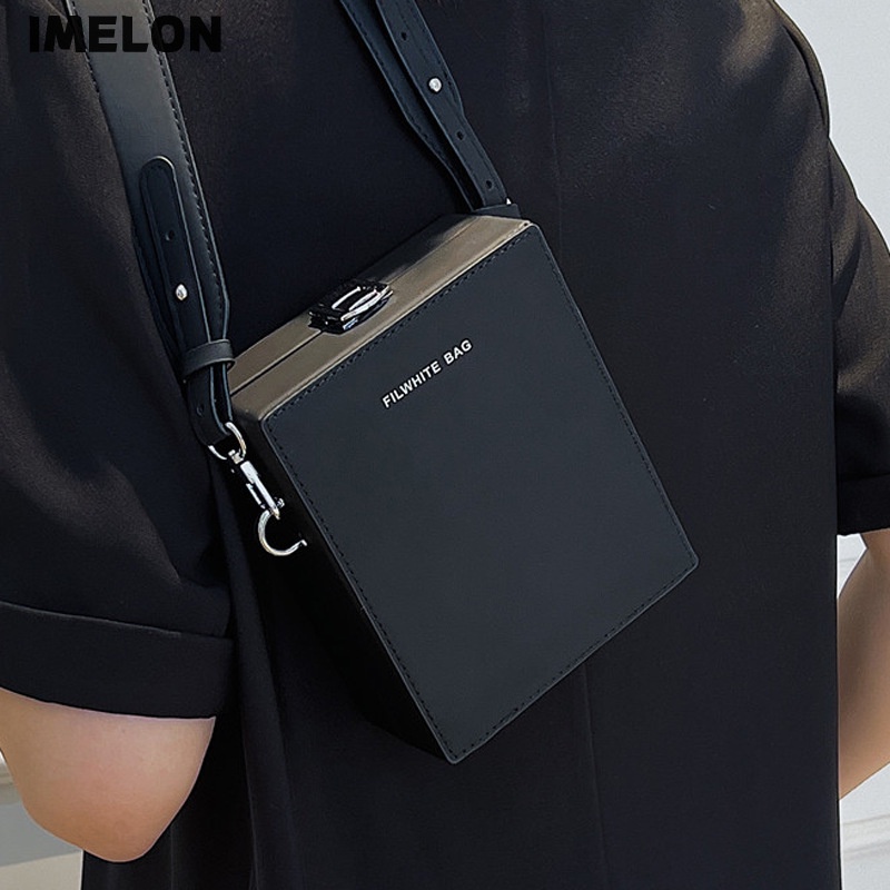 Imelon Túi Đeo Chéo Màu Trơn Phong Cách Nước Ngoài Thời Trang Cho Nam