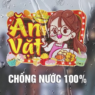 Miếng dán ĂN VẶT trang trí decal menu món ăn vặt giải khát
