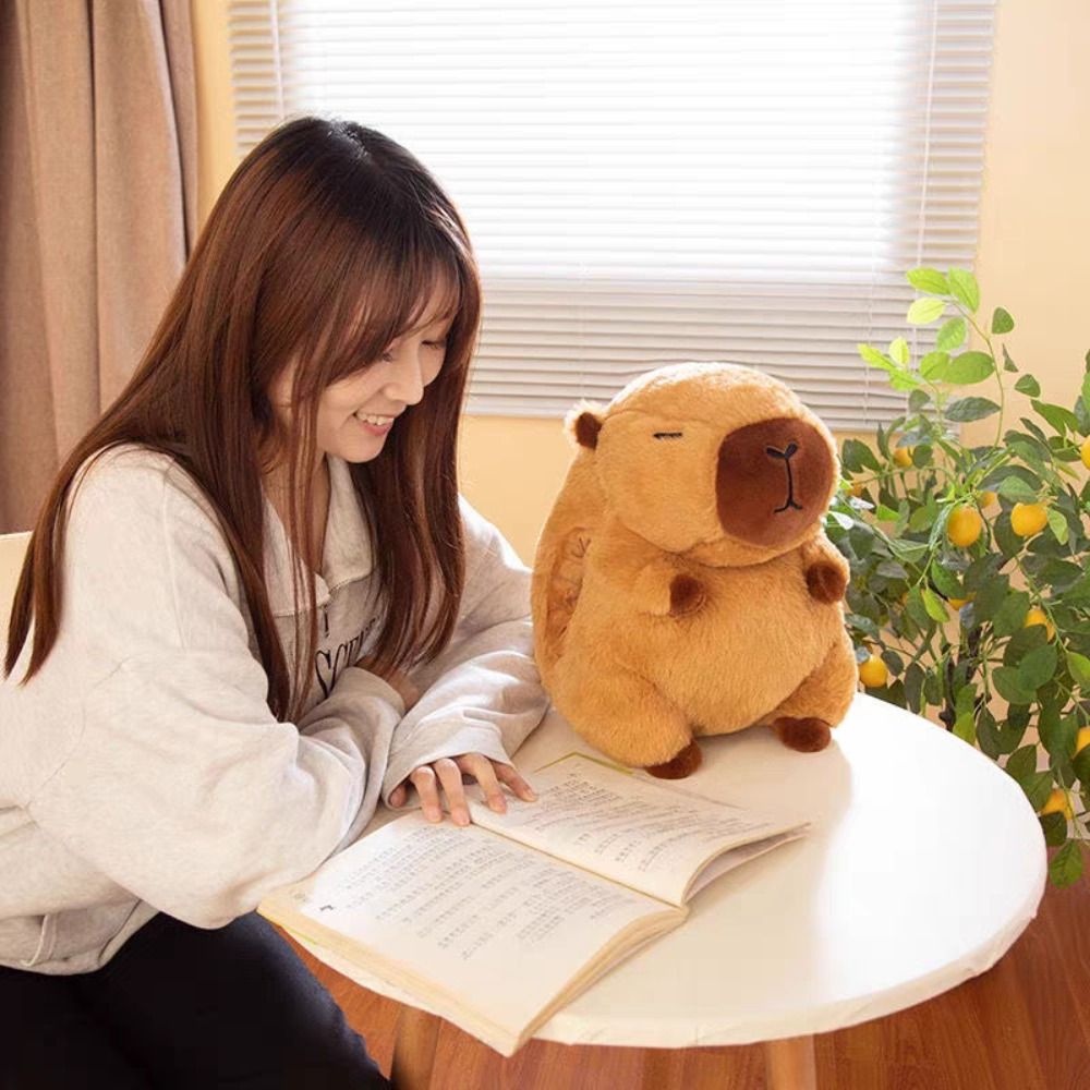 Mmluck capybara Nhồi Bông Chất Liệu cotton pp Mềm Mại Hình capybara Hoạt Hình Vui Nhộn Làm Quà Giáng Sinh