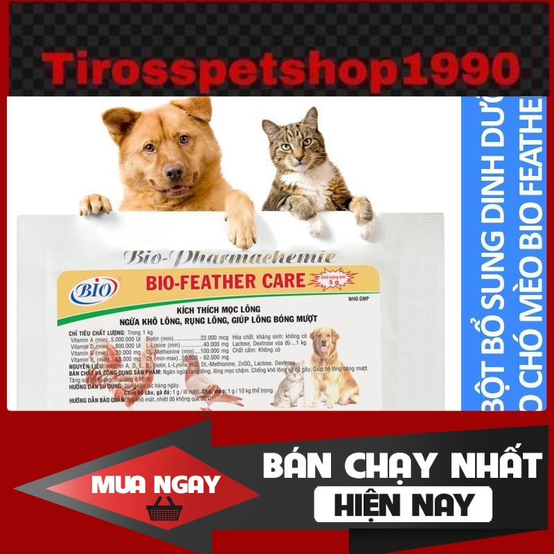 Bio-feather kích mọc lông, ngừa dụng lông cho chó mèo ❤️