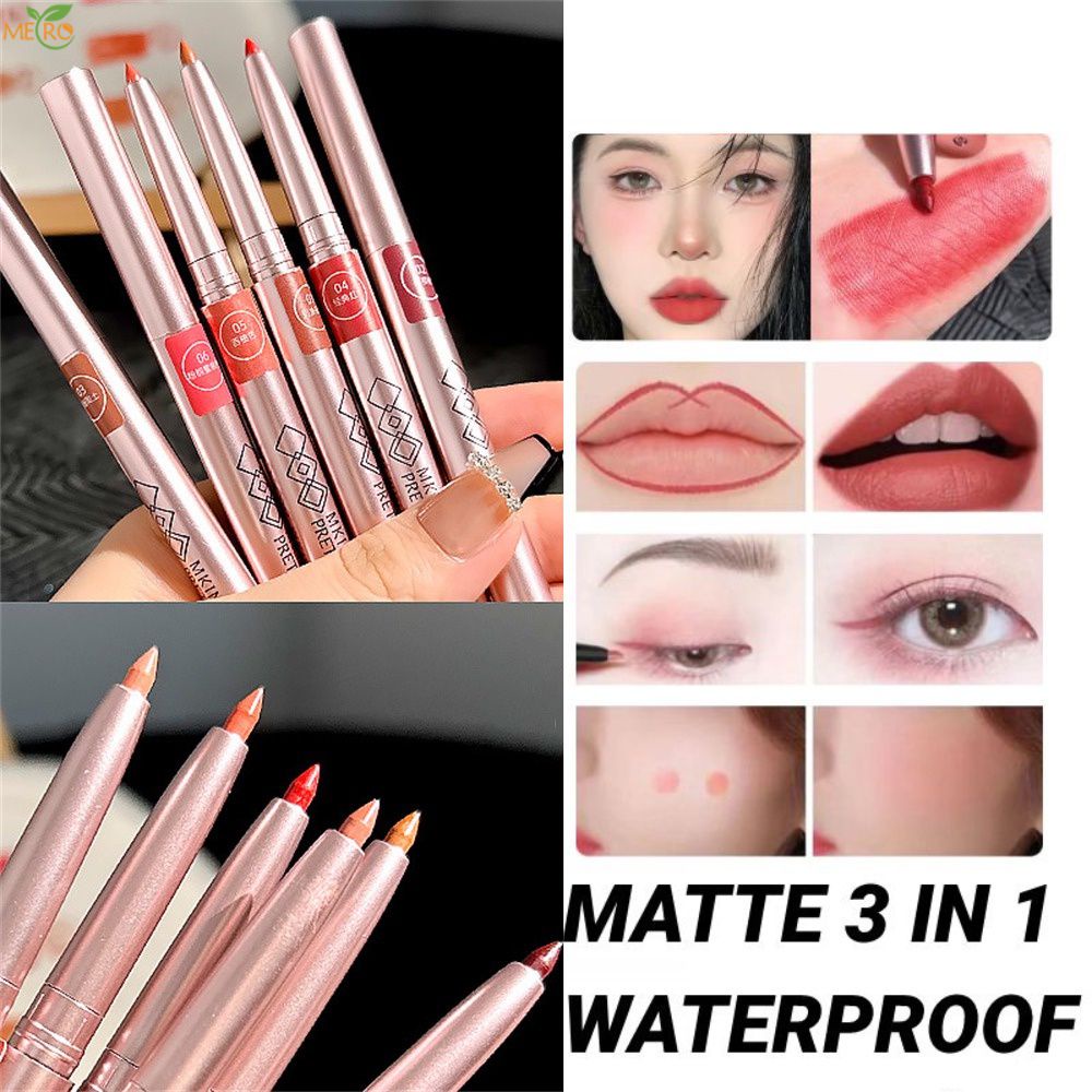 Mking Pretty Rotating Soft Fog Lip Liner Son môi Bút mịn và dễ tô màu Dưỡng ẩm không thấm nước lâu trôi Matte Nữ Hook Line Lip Pencil Không dính Cup Trang điểm Metro