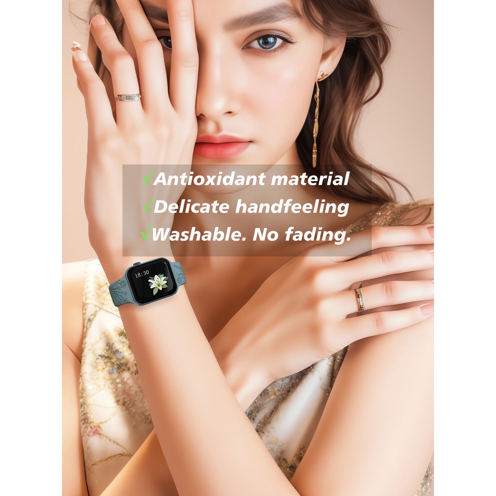 Dây Đeo Họa Tiết Hoa Oải Hương Cho Đồng Hồ Thông Minh iwatch 38 / 40 / 41mm 42 / 44 / 45 / 49mm