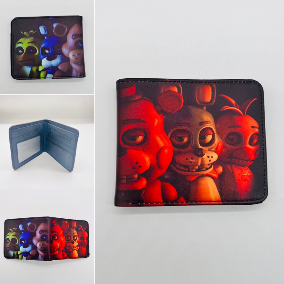 Fnaf Ví Da Ngắn Đựng Thẻ Sức Chứa Lớn In Họa Tiết anime Giáng Sinh Thời Trang Cho Nam