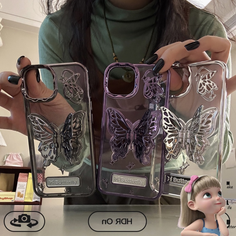 Thời Trang Ốp Điện Thoại Mềm Chống Rơi Hình Bướm 3d Cho iphone15promax 14promax 12 promax / 11 15 / 13pro