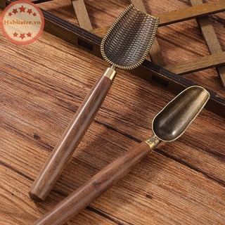 1 muỗng múc trà bằng gỗ mun trơn phong cách retro