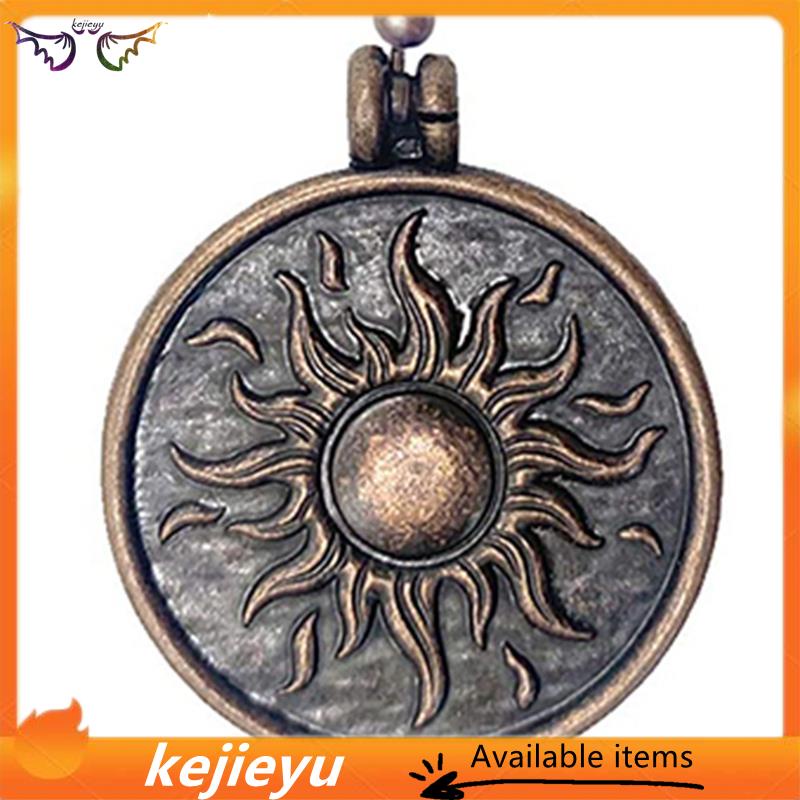 Bộ 2 Dây Kéo Quạt Trần Dạng Chuỗi Hạt Tròn Họa Tiết Mặt Trời Và Mặt Trăng Bằng Đồng