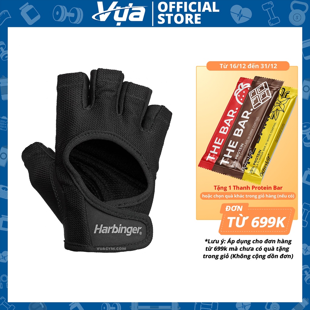 Harbinger - Women's Power Gloves (1 cặp) - Găng Tay Tập Gym Nữ Chống Trượt, Chất Liệu Cao Cấp, Chính Hãng