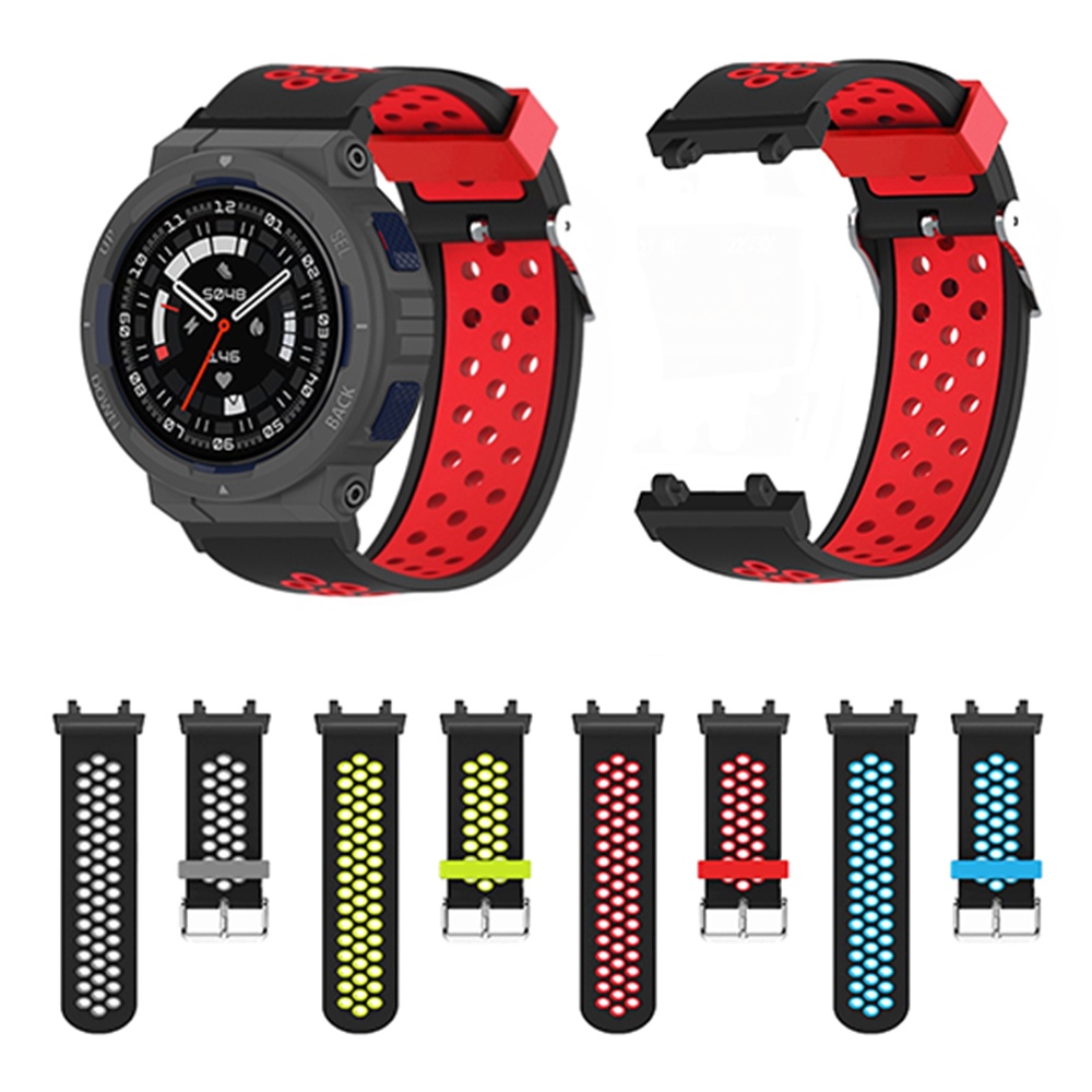 2024 Mới Amazfit Activeedge Silicone Mới Dây đeo silicon thời trang màu trơn mới Dây đeo silicon có lỗ thoáng khí mềm mại và thoải mái