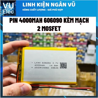 Pin 3.7V 606090 4000mAh cho Bàn Phím Bluetooth monka 6075 V2 Pro, Loa Bluetooth, keychron k6
