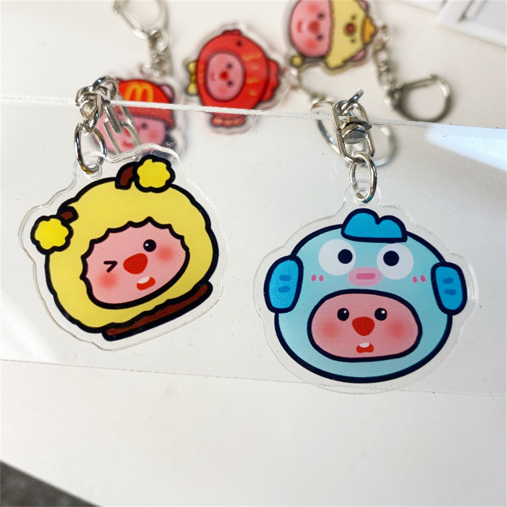 Dễ Thương Loopy Ít Hải Ly Móc Khóa Acrylic Dễ Thương Học Mặt Dây Chuyền Sinh Viên Tặng-top3C01