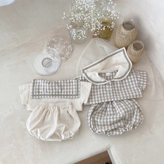 Set đồ thể thao sọc ca rô thời trang hè cá tính dành cho bé
