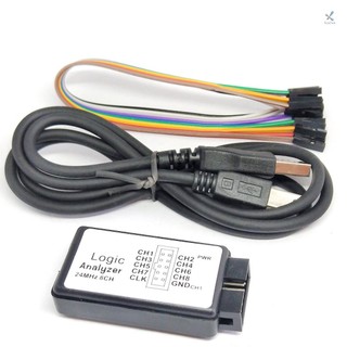 Máy phân tích logic usb 24m 8ch công cụ điều khiển fpga 24mhz, 16mhz, 12mhz, 8mhz, 4mhz, 2mhz