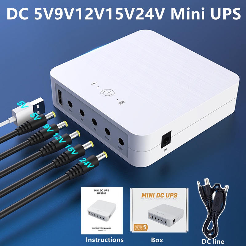 Thiết Bị Phát WiFi Rgtto Mini Ups 7800mAh DC24V 15V 12V 9V 5V Cho Camera Sau Điện Thoại