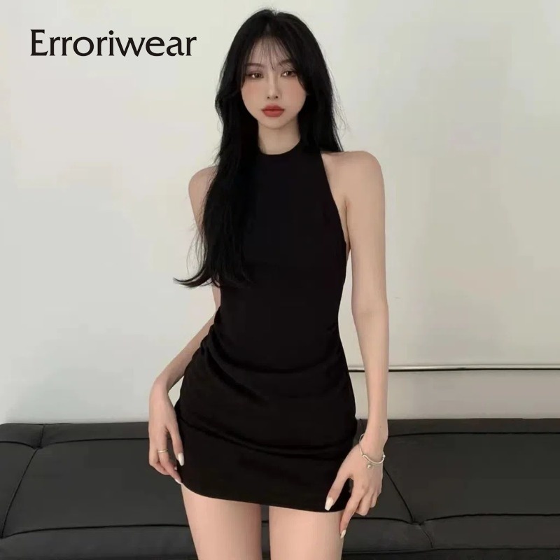 Miseriwear nữ mini đầm cổ không lưng mới dây thắt hông bó sát