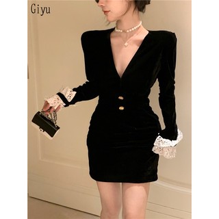 Giyu Chic váy nữ Đầm Body Cho thời váy hàn quốc Fashion Trendy Popular WLQ24108YE 2Z240110